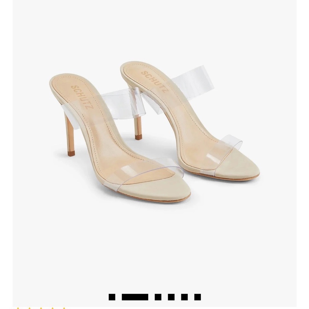 SCHUTZ Women's Transparent and Beige Heels